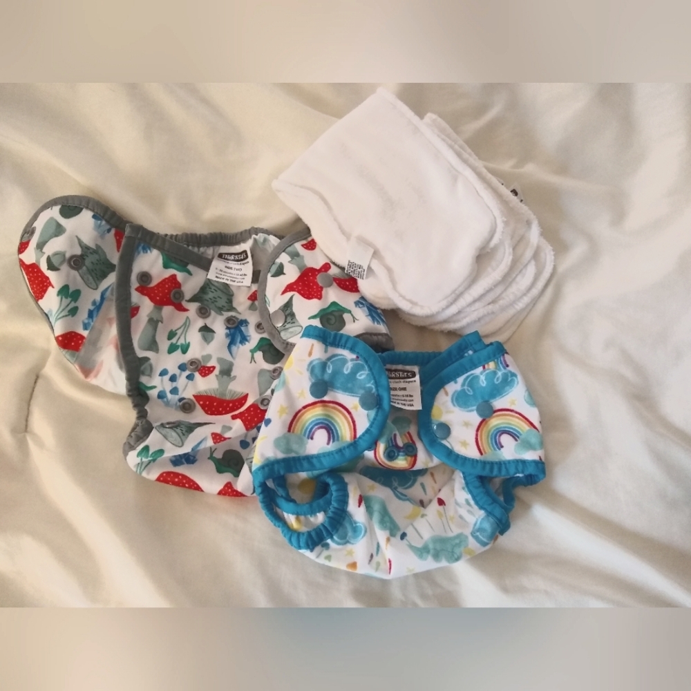Thirsties Cloth Diaper Cover 2-pack with 4 Inserts